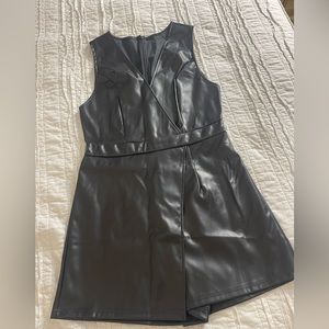 Faux leather skort romper